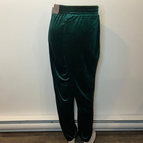 Rich Emerald Green Velvety-Velour Joggers - Picture 4 of 6